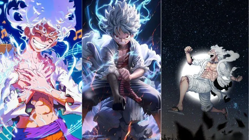 Hình nền Luffy Gear 5 God Nika cho điện thoại