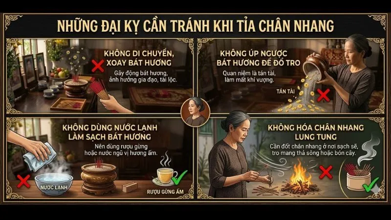Những đại kỵ cần tránh khi tỉa chân nhang gia chủ phải biết
